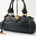 🌺🩷 Authentic Chloe Paddington Medium Black Padlock Hand Bag Tote Bag Very good✨🔥 🤎🌆