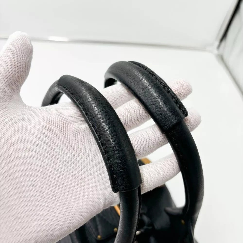 🌺🩷 Authentic Chloe Paddington Medium Black Padlock Hand Bag Tote Bag Very good✨🔥 🤎🌆