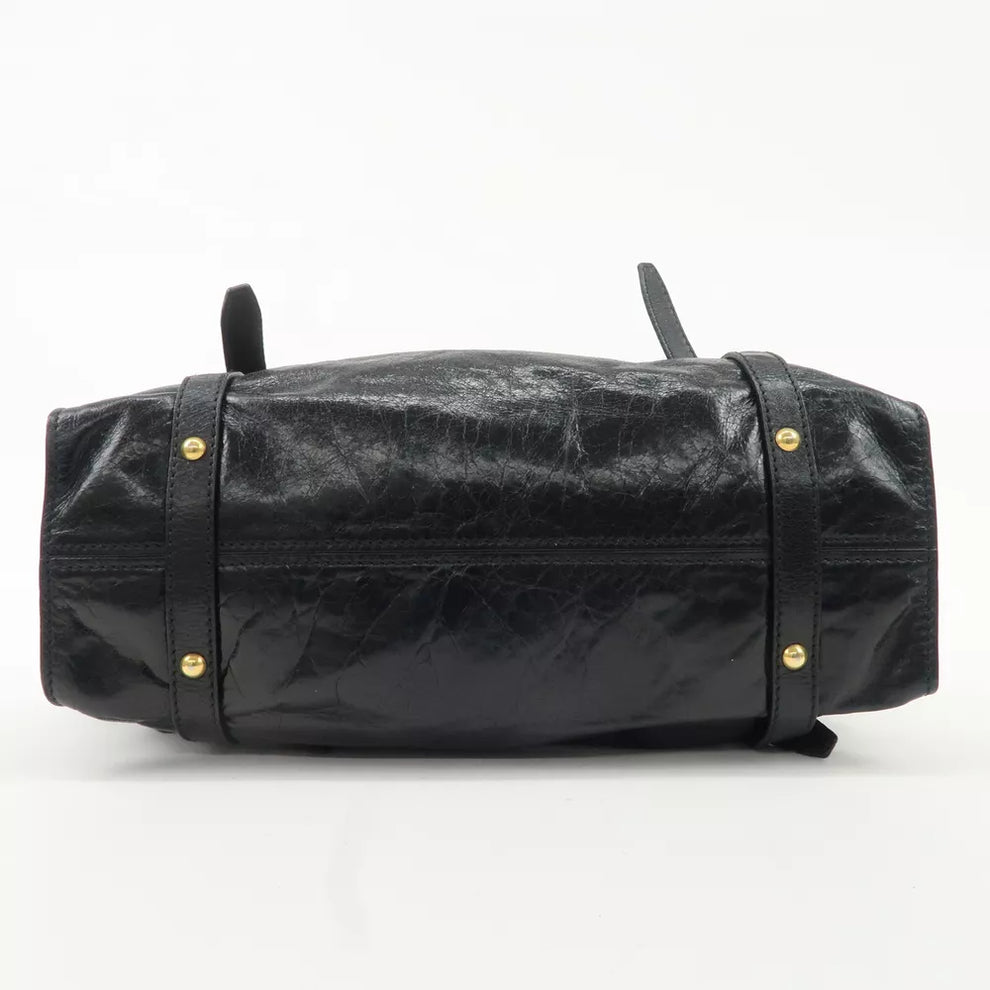 🌺🩷 Authentic MIU MIU Logo Leather Tote Bag Shoulder Bag Black🩷🍒 🤎🌆