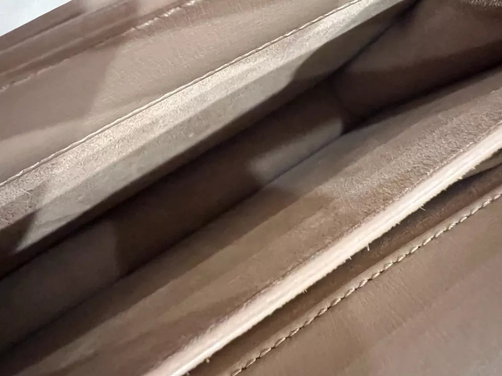 🌺🩷 Authentic YSL Saint Laurent Sunset Chained Medium Shoulder Bag Beige💜🍇 🤎🌆