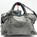 🌺🩷 Balenciaga 2way Handbag City Bag Dark Gray Leather 115748 Shoulder bag Authentic🪻🍃 🤎🌆