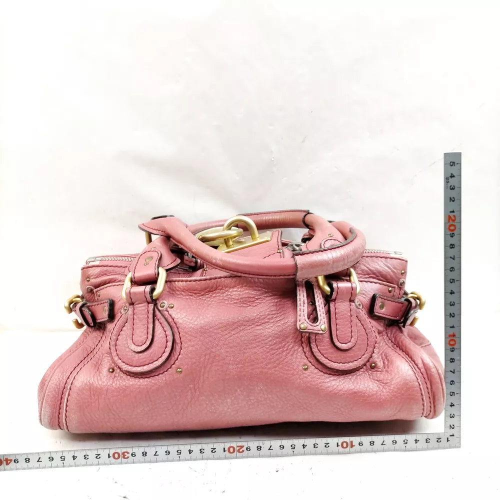 🌺🩷 Chloe Hand Bag Pink Leather🖤🍫 🤎🌆