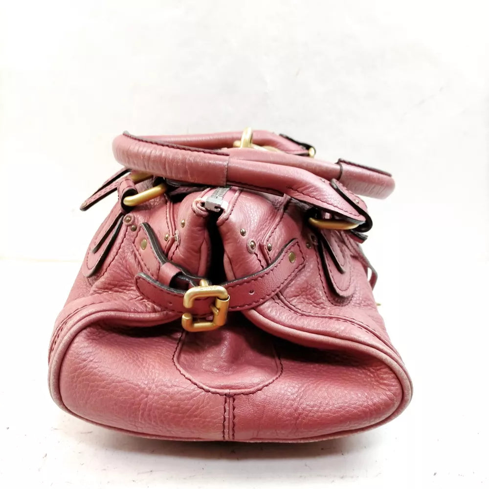 🌺🩷 Chloe Hand Bag Pink Leather🖤🍫 🤎🌆