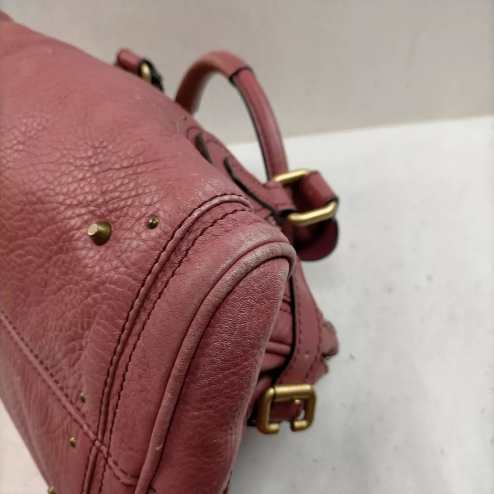 🌺🩷 Chloe Hand Bag Pink Leather🖤🍫 🤎🌆