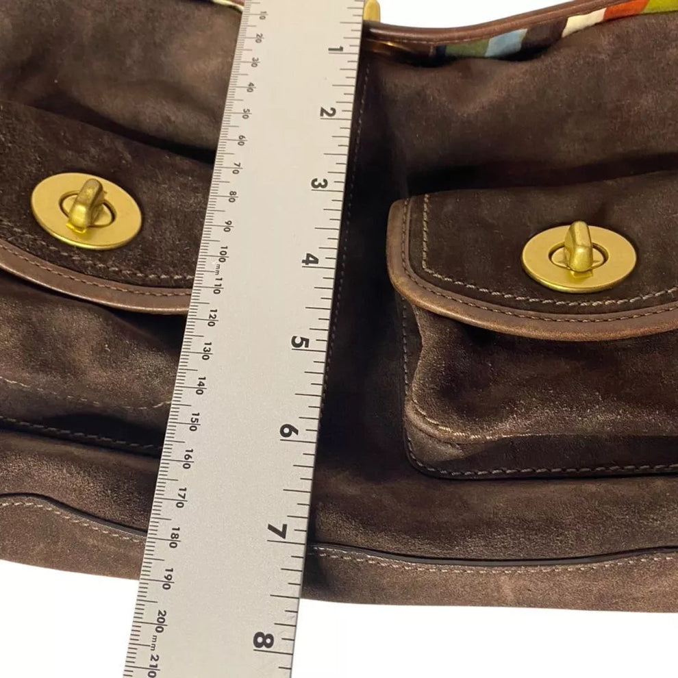 🌺🩷 Coach Bleecker Street Haversack LIMITED EDITION RARE Brown Suede🌺🩷 🤎🌆