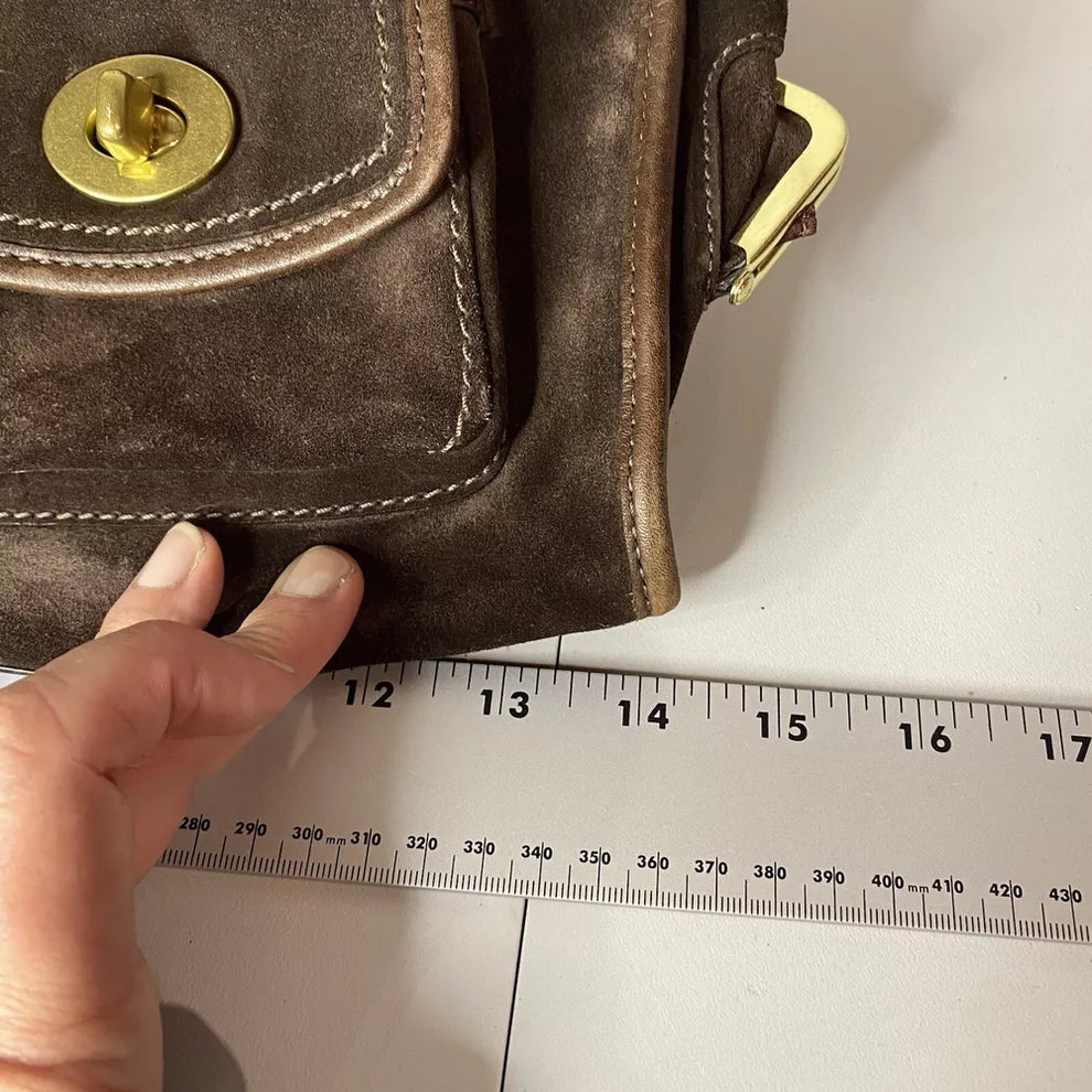 🌺🩷 Coach Bleecker Street Haversack LIMITED EDITION RARE Brown Suede🌺🩷 🤎🌆