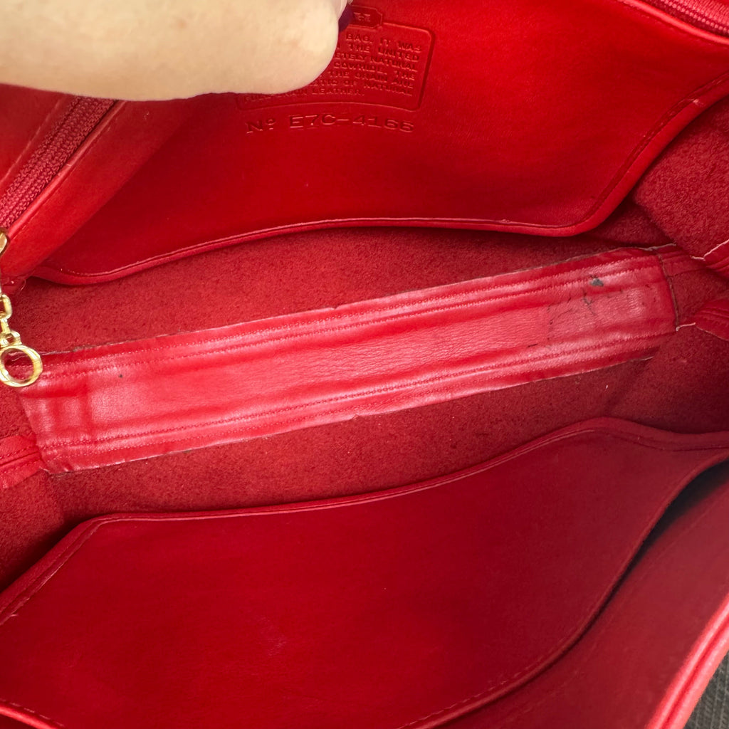 🌺🩷 Vintage Coach Soho Red Eldridge Hobo 4166🍒❤️‍🔥 🤎🌆