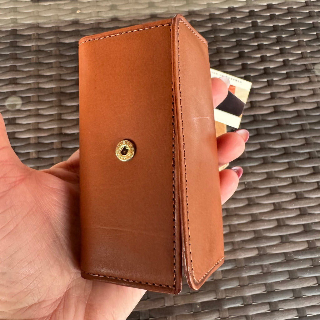 🌺🩷 Vintage Coach British Tan Leather Trifold Key Case 4807 Nwt🍬⚡ 🤎🌆