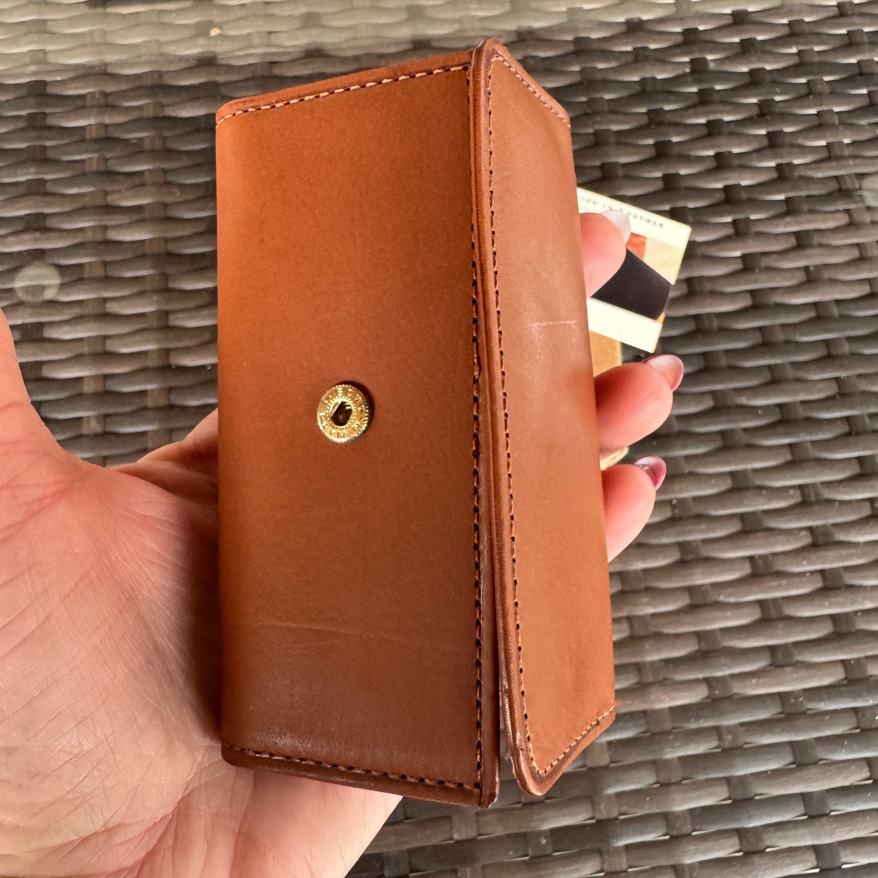 🌺🩷 Vintage Coach British Tan Leather Trifold Key Case 4807 Nwt🍬⚡ 🤎🌆