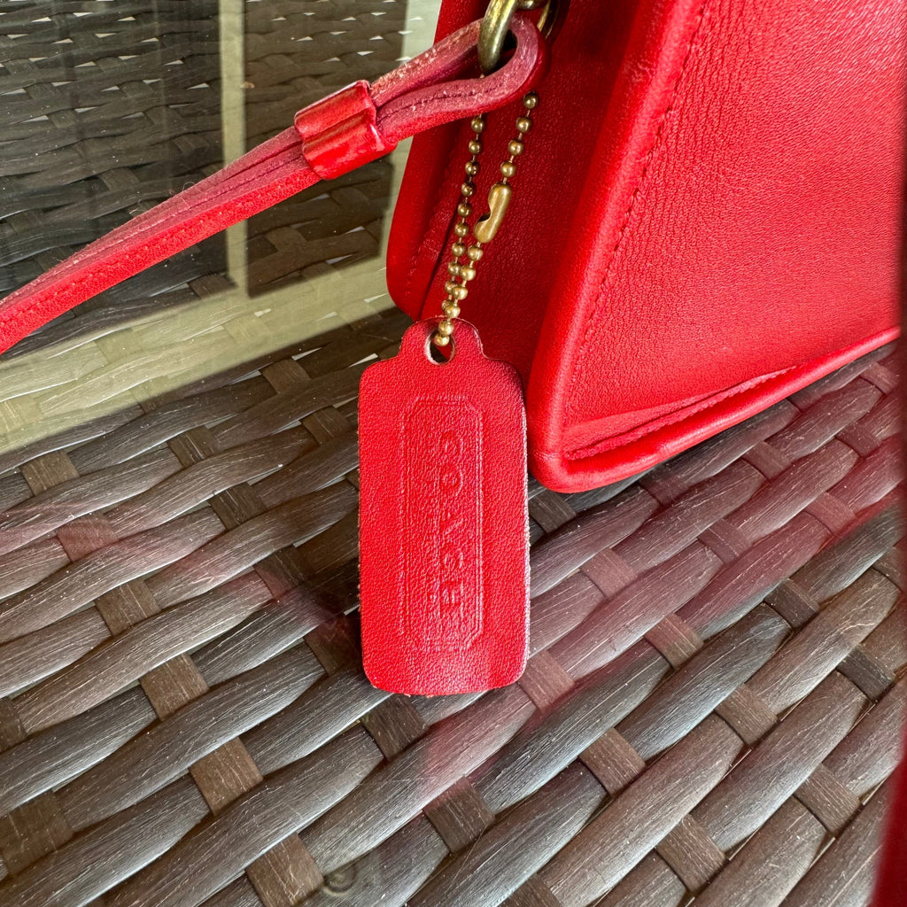 🌺🩷 Vintage Coach Red Zippered Clutch 9455🍎🔥 🤎🌆