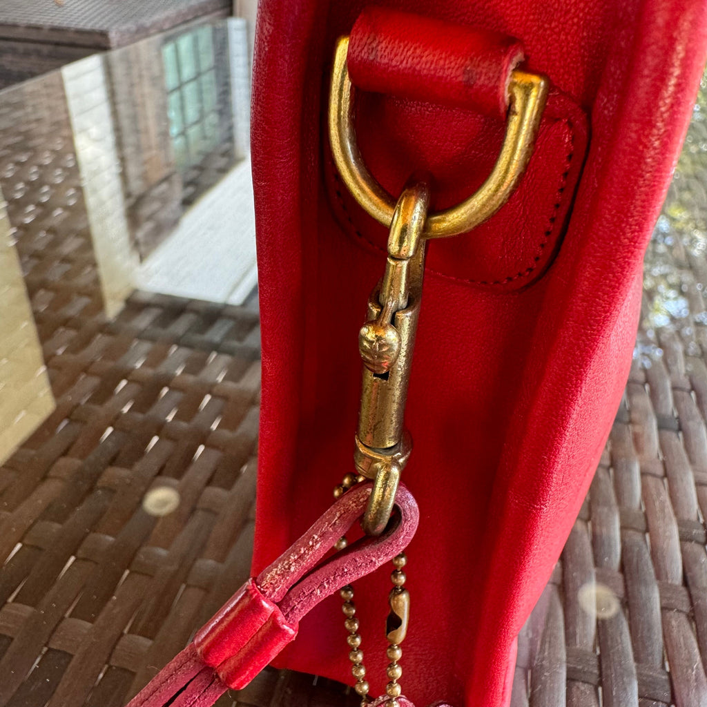 🌺🩷 Vintage Coach Red Zippered Clutch 9455🍎🔥 🤎🌆