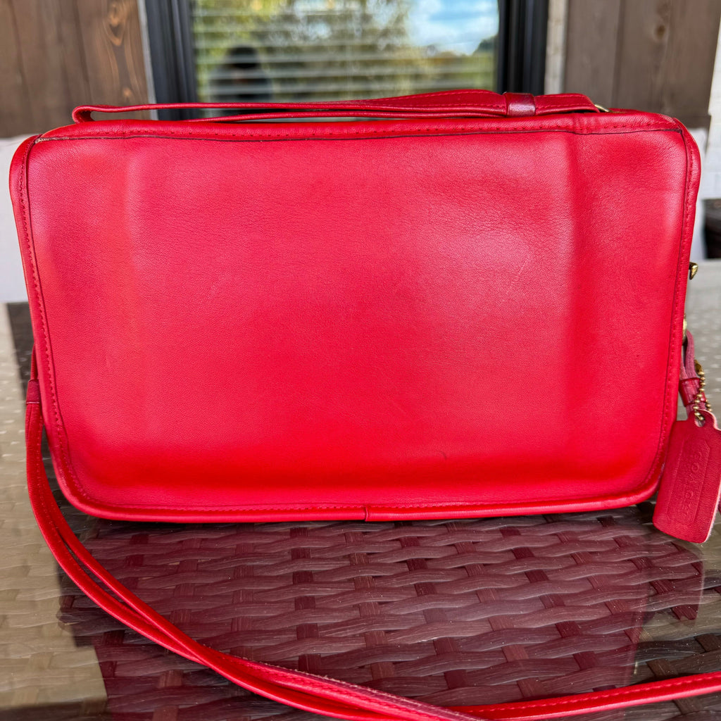🌺🩷 Vintage Coach Red Zippered Clutch 9455🍎🔥 🤎🌆