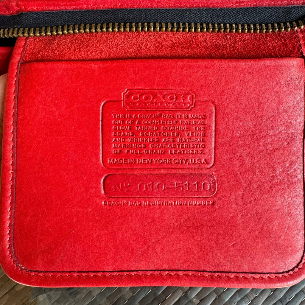 🌺🩷 Vintage Coach Red Zippered Clutch 9455🍎🔥 🤎🌆