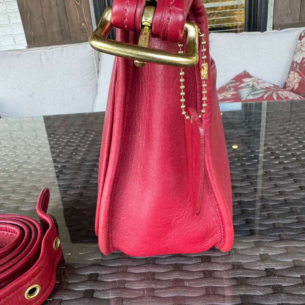🌺🩷 Vintage Coach Red Patricias Legacy 9951🍒❤️‍🔥 🤎🌆