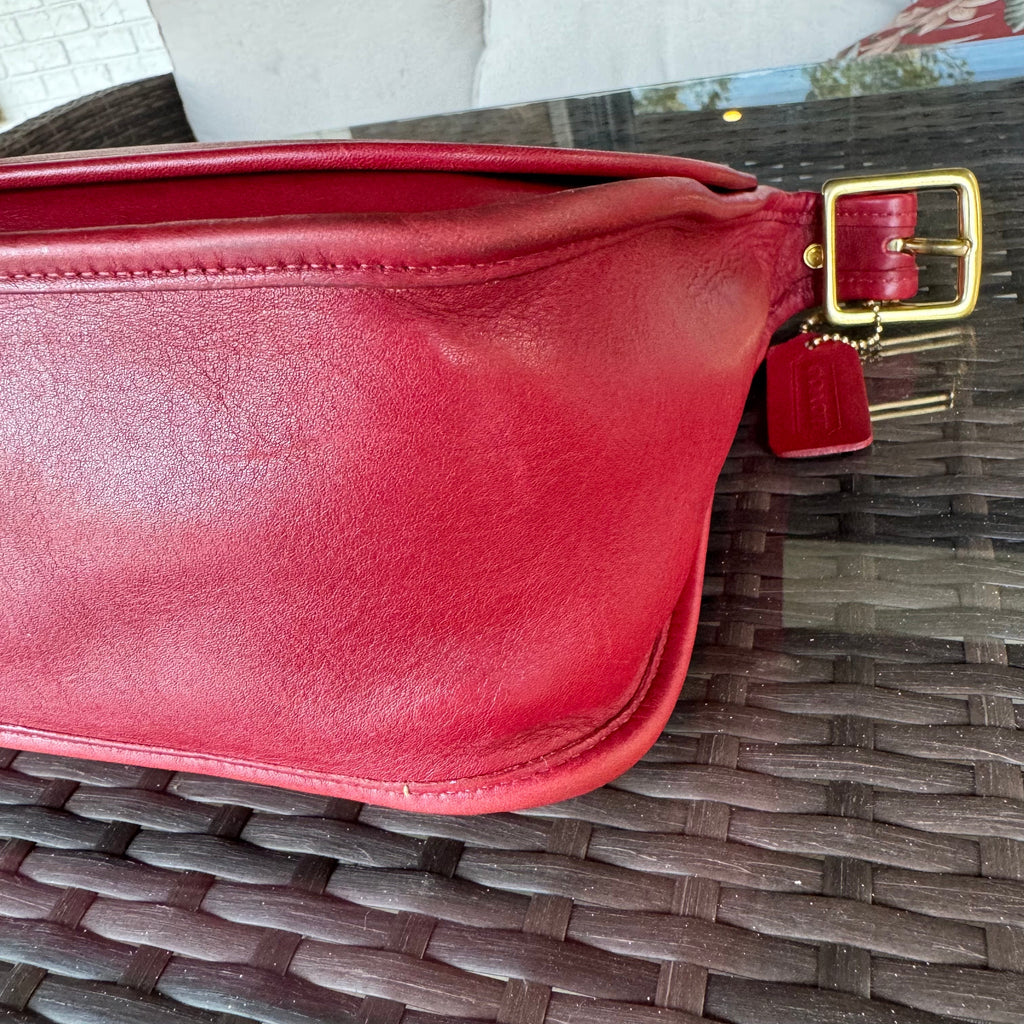 🌺🩷 Vintage Coach Red Patricias Legacy 9951🍒❤️‍🔥 🤎🌆