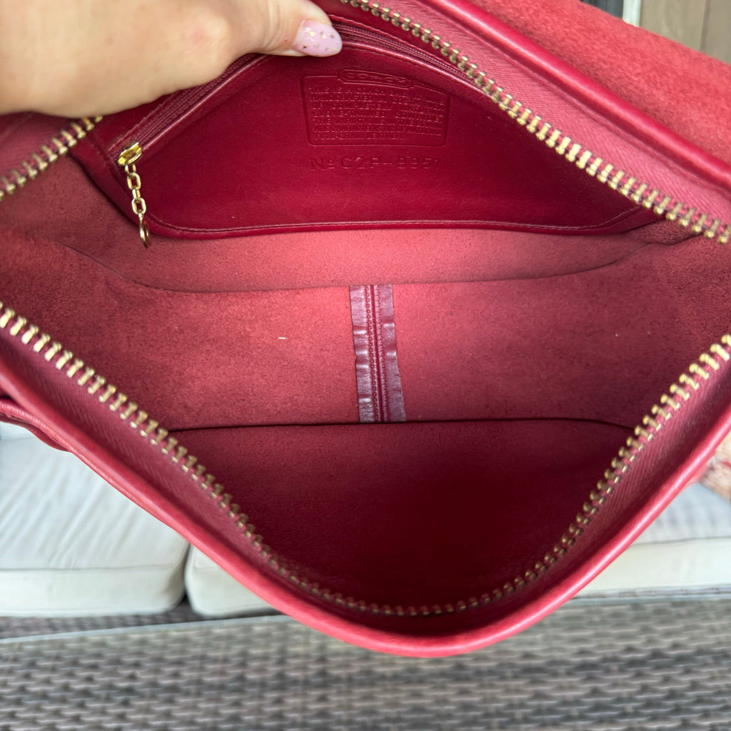 🌺🩷 Vintage Coach Red Patricias Legacy 9951🍒❤️‍🔥 🤎🌆