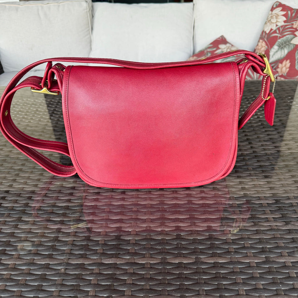 🌺🩷 Vintage Coach Red Patricias Legacy 9951🍒❤️‍🔥 🤎🌆