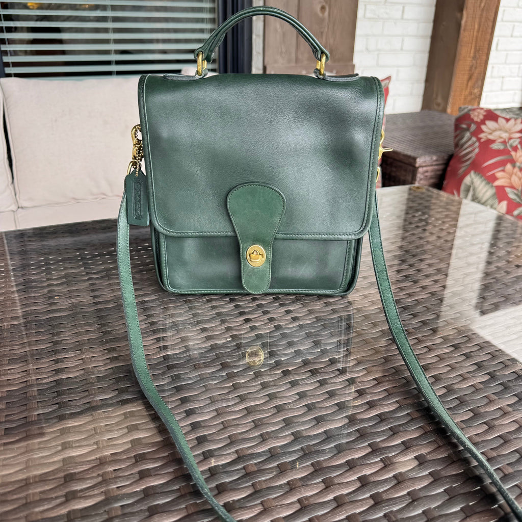 🌺🩷 Vintage Coach Bottle Green Station Bag 5130🌲🍀 🤎🌆