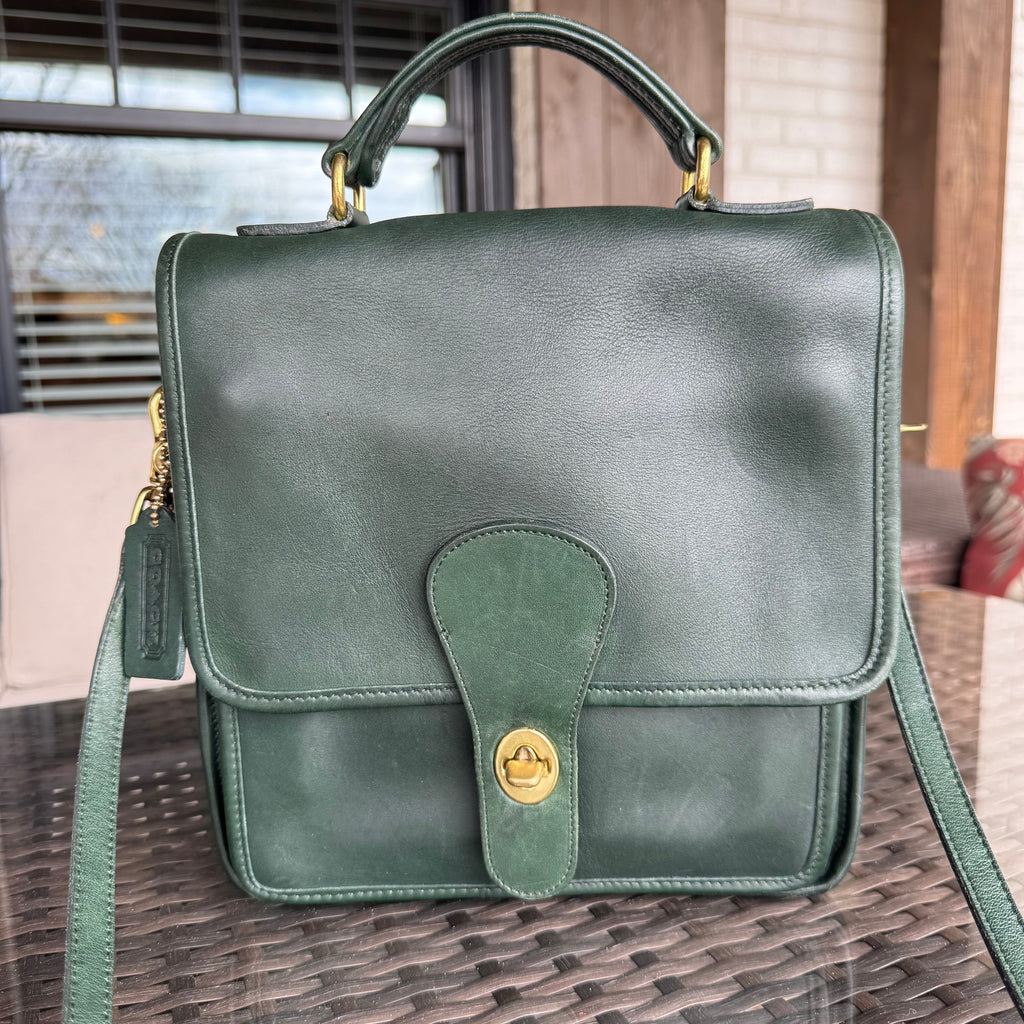 🌺🩷 Vintage Coach Bottle Green Station Bag 5130🌲🍀 🤎🌆