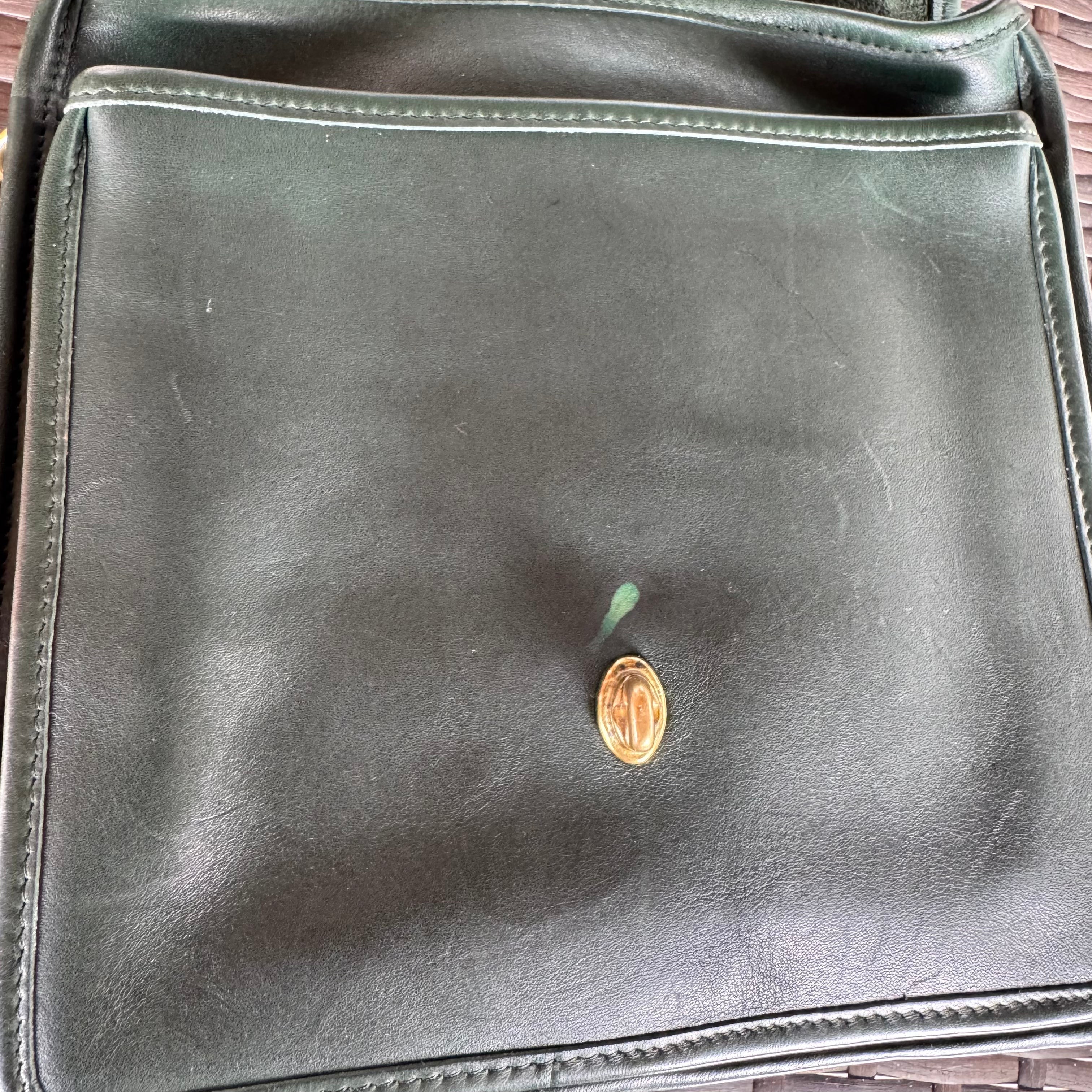 🌺🩷 Vintage Coach Bottle Green Station Bag 5130🌲🍀 🤎🌆