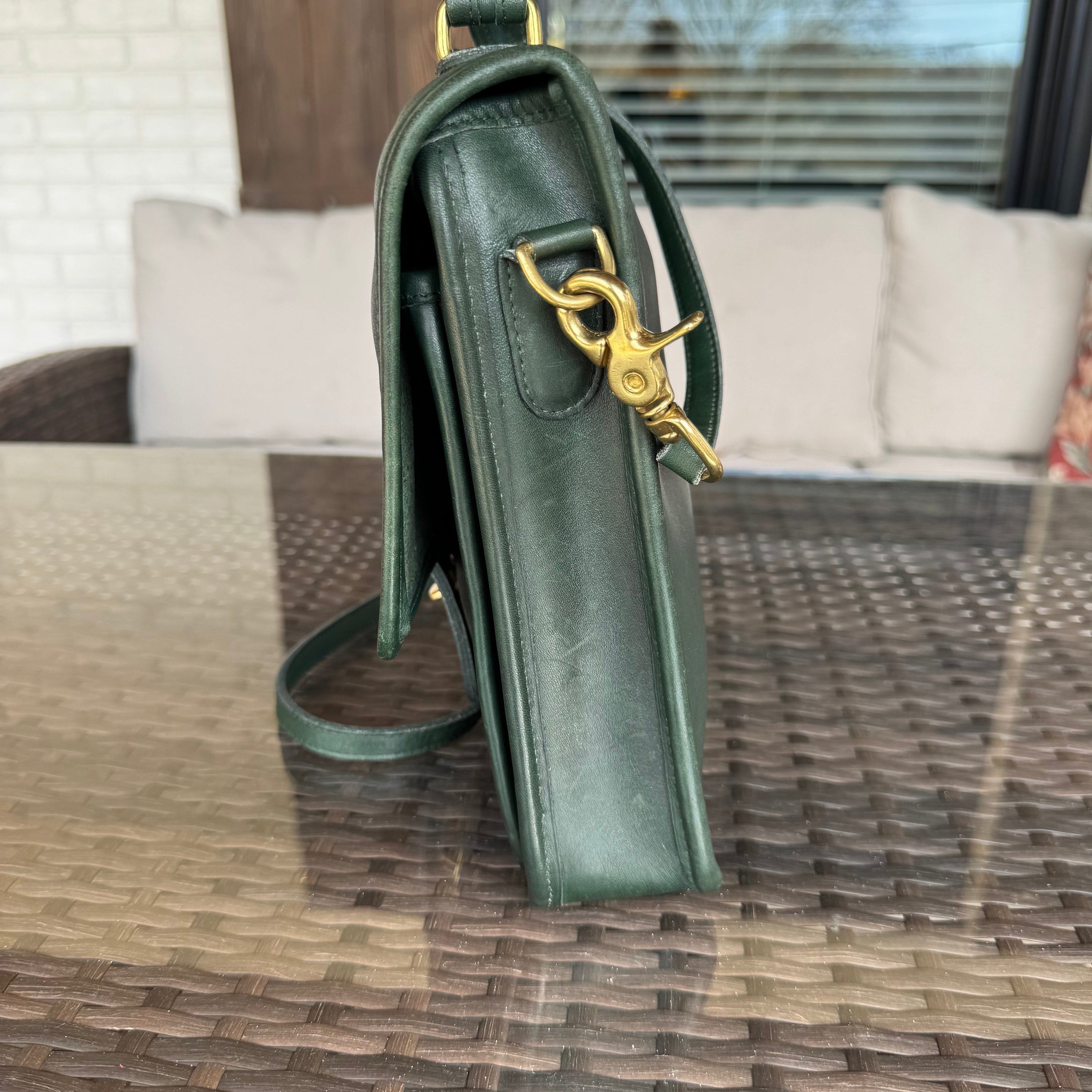 🌺🩷 Vintage Coach Bottle Green Station Bag 5130🌲🍀 🤎🌆