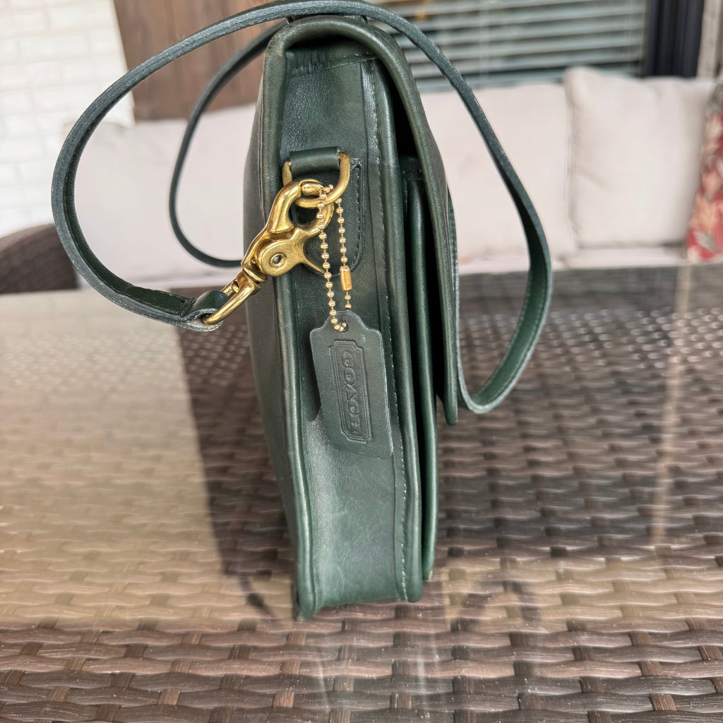 🌺🩷 Vintage Coach Bottle Green Station Bag 5130🌲🍀 🤎🌆