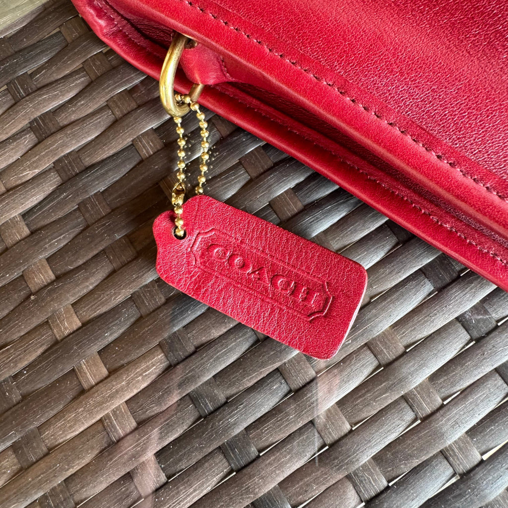 🌺🩷 Vintage Coach Red Basic Bag 9455🍎🔥 🤎🌆
