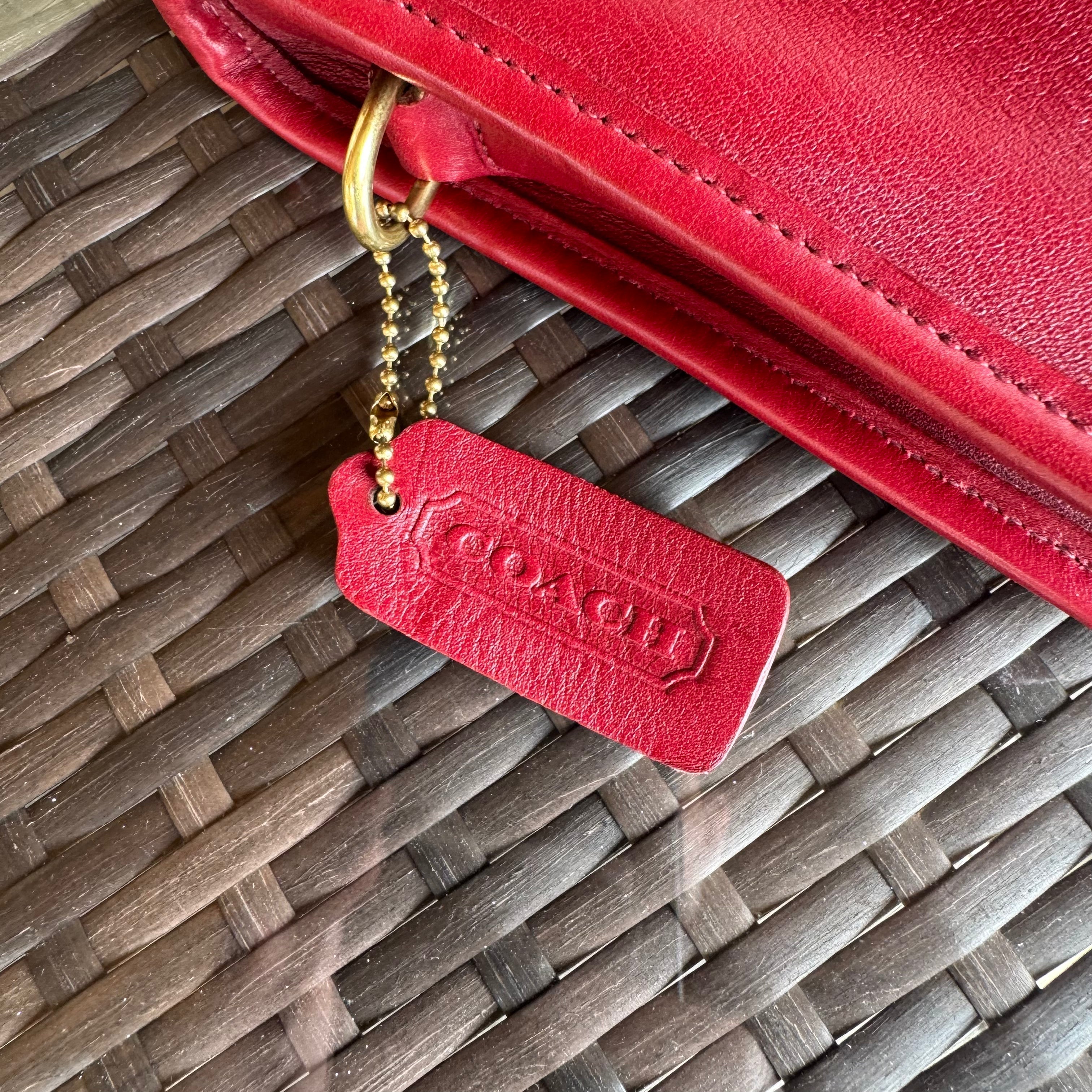 🌺🩷 Vintage Coach Red Basic Bag 9455🍎🔥 🤎🌆