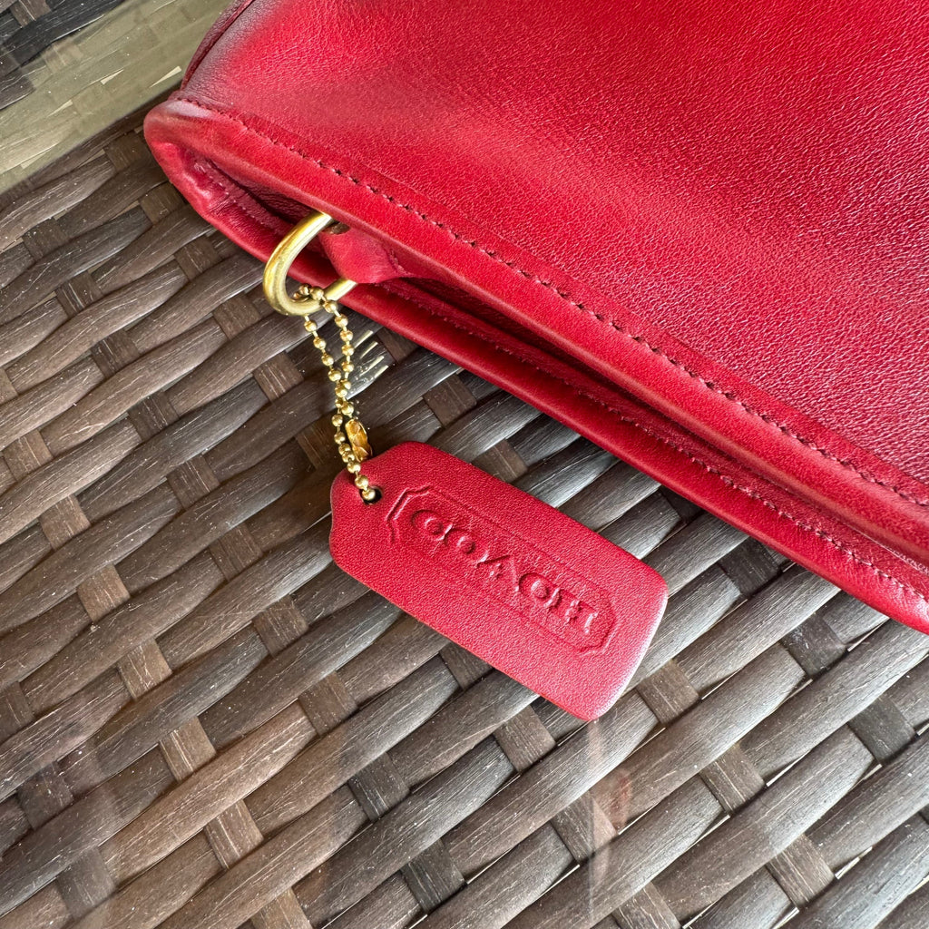 🌺🩷 Vintage Coach Red Basic Bag 9455🍎🔥 🤎🌆