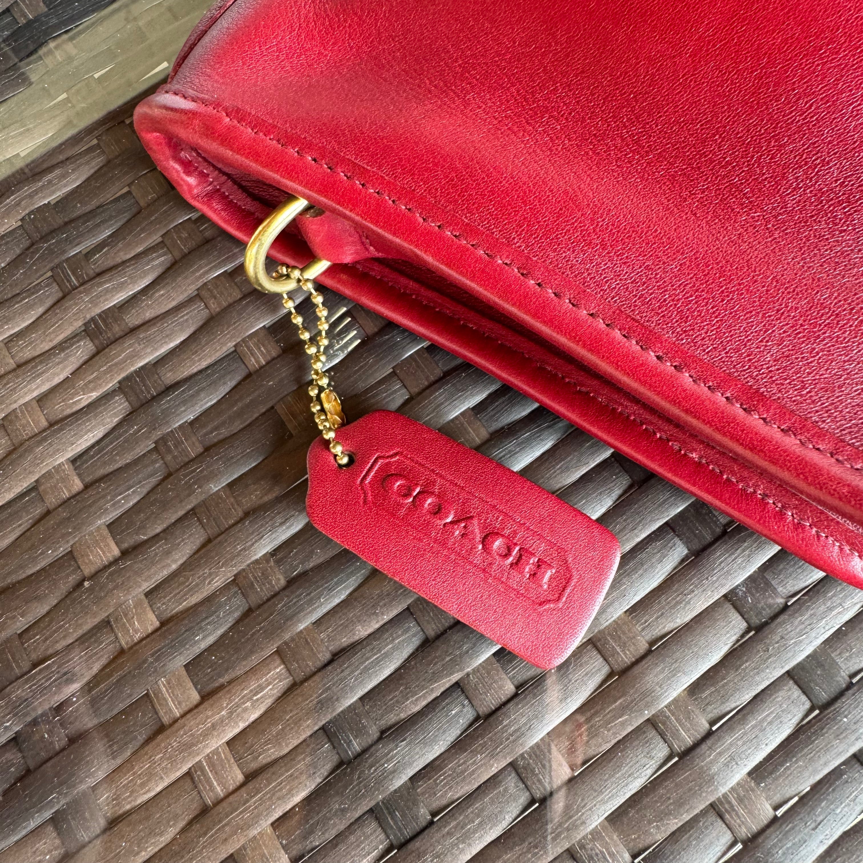 🌺🩷 Vintage Coach Red Basic Bag 9455🍎🔥 🤎🌆