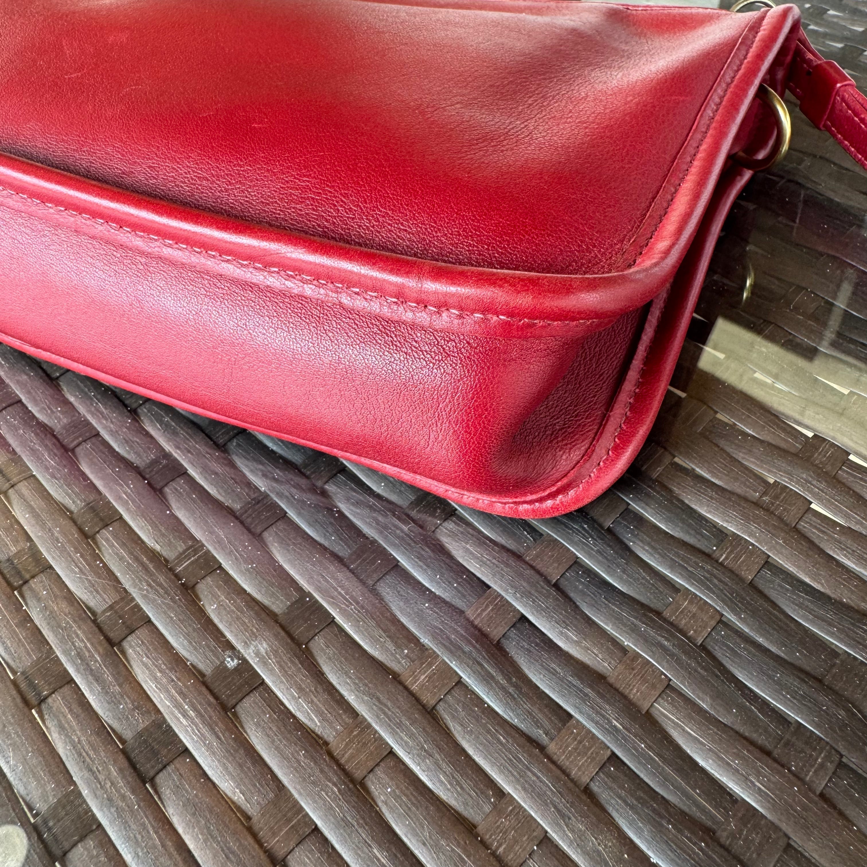 🌺🩷 Vintage Coach Red Basic Bag 9455🍎🔥 🤎🌆