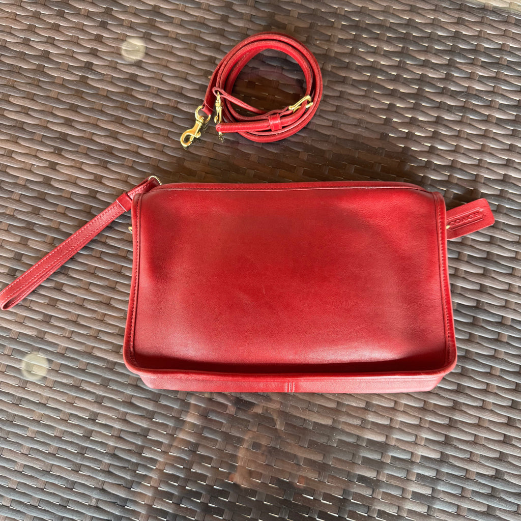 🌺🩷 Vintage Coach Red Basic Bag 9455🍎🔥 🤎🌆