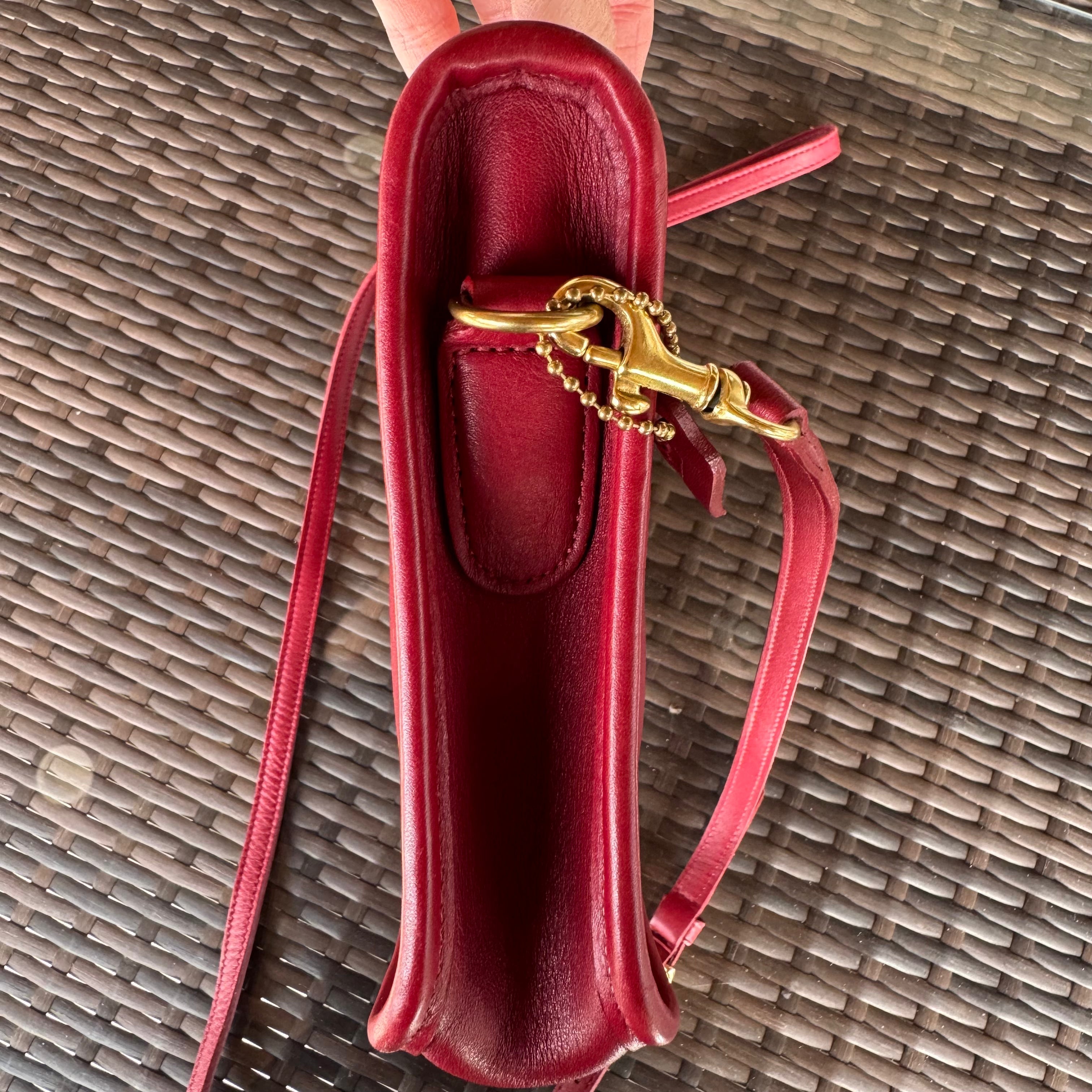 🌺🩷 Vintage Coach Red Basic Bag 9455🍎🔥 🤎🌆