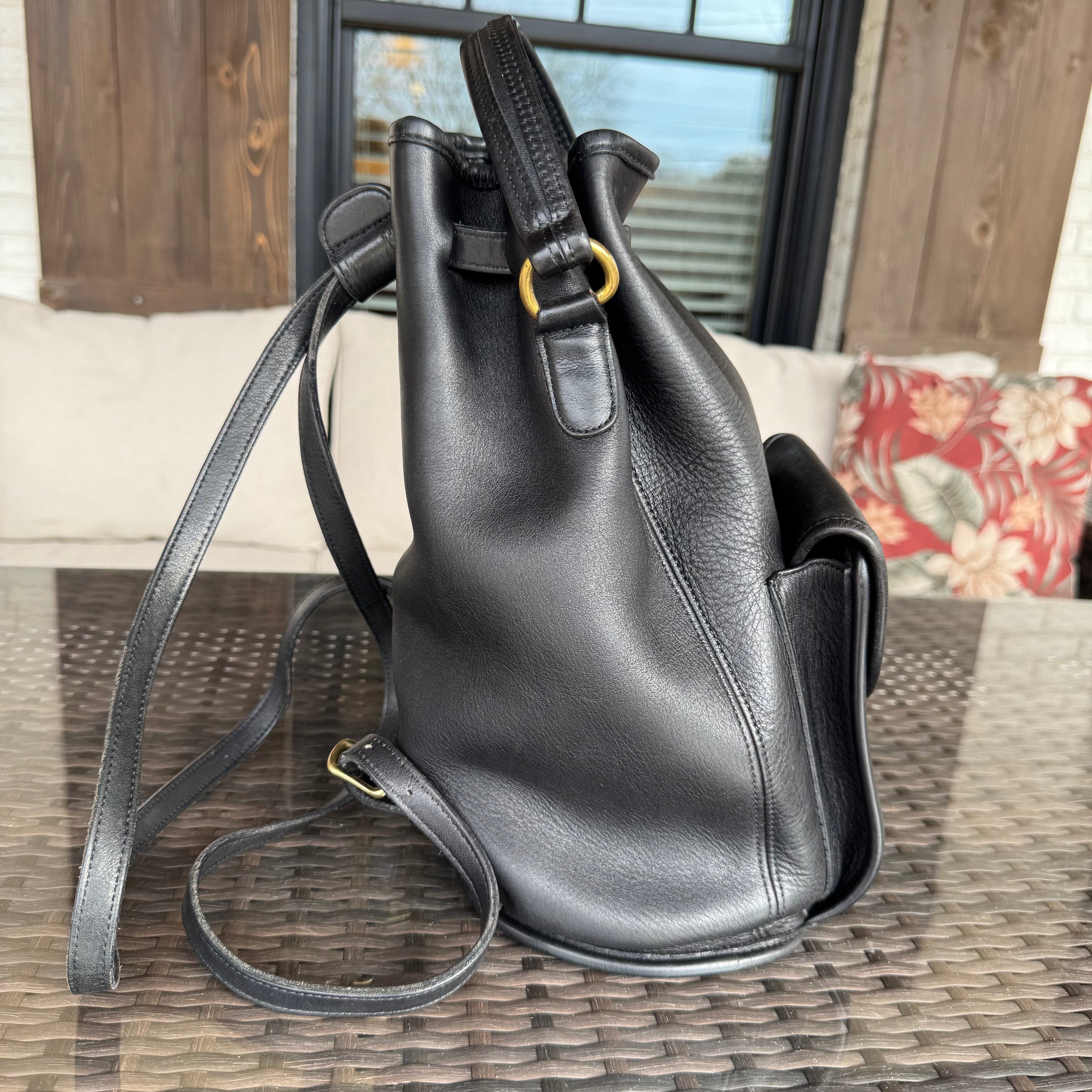 🌺🩷 Vintage Coach Black Handle Backpack 9992🖤🍫 🤎🌆