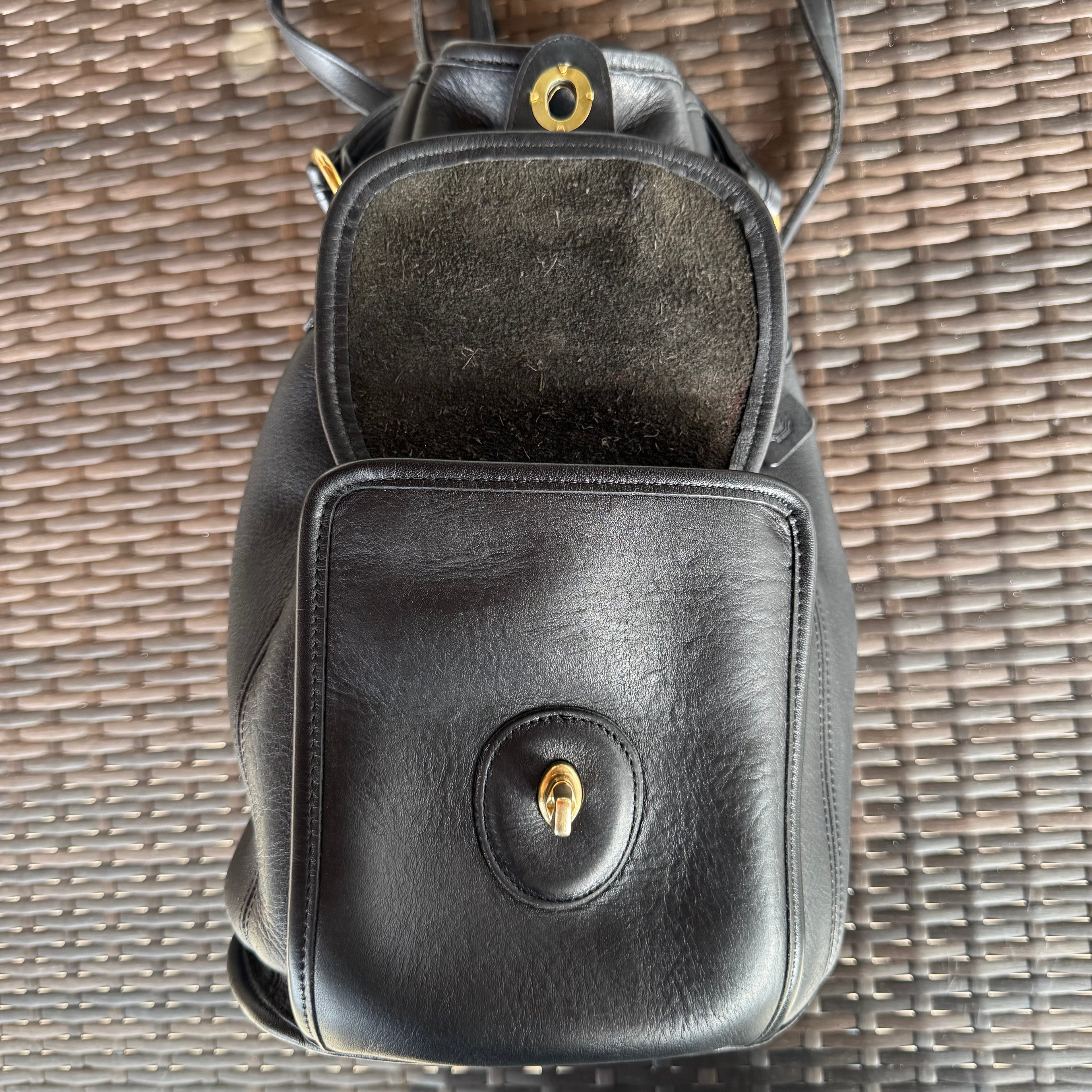 🌺🩷 Vintage Coach Black Handle Backpack 9992🖤🍫 🤎🌆