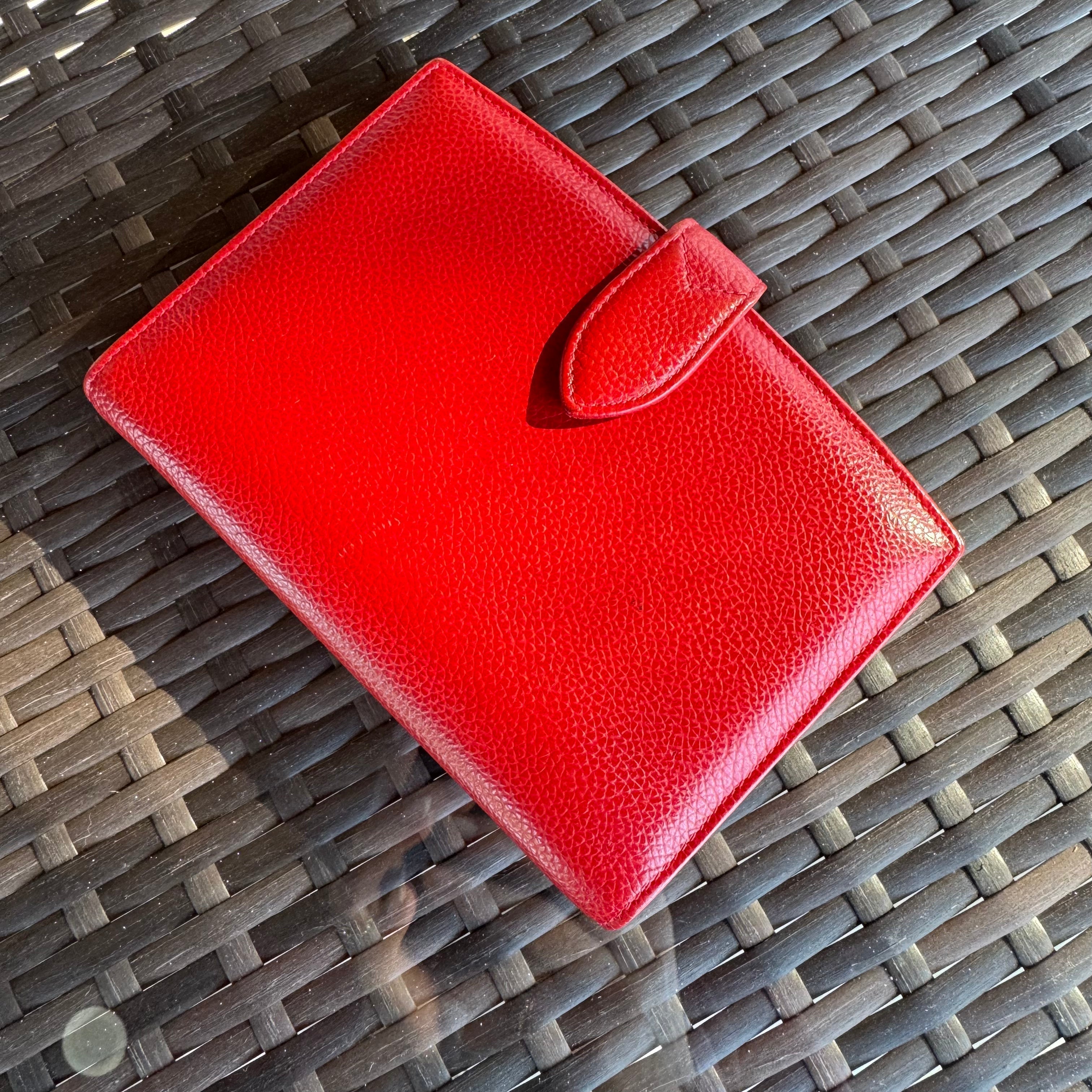 🌺🩷 Vintage Coach Red Madison Pocket Organizer 4489🍒❤️‍🔥 🤎🌆