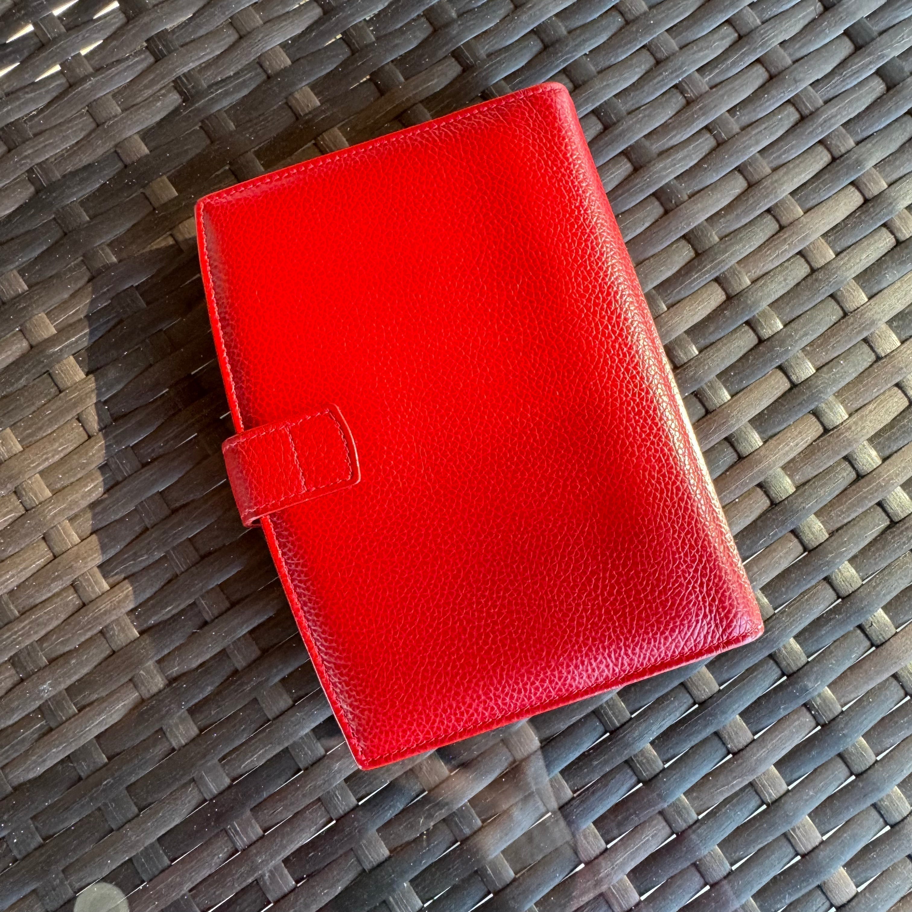 🌺🩷 Vintage Coach Red Madison Pocket Organizer 4489🍒❤️‍🔥 🤎🌆