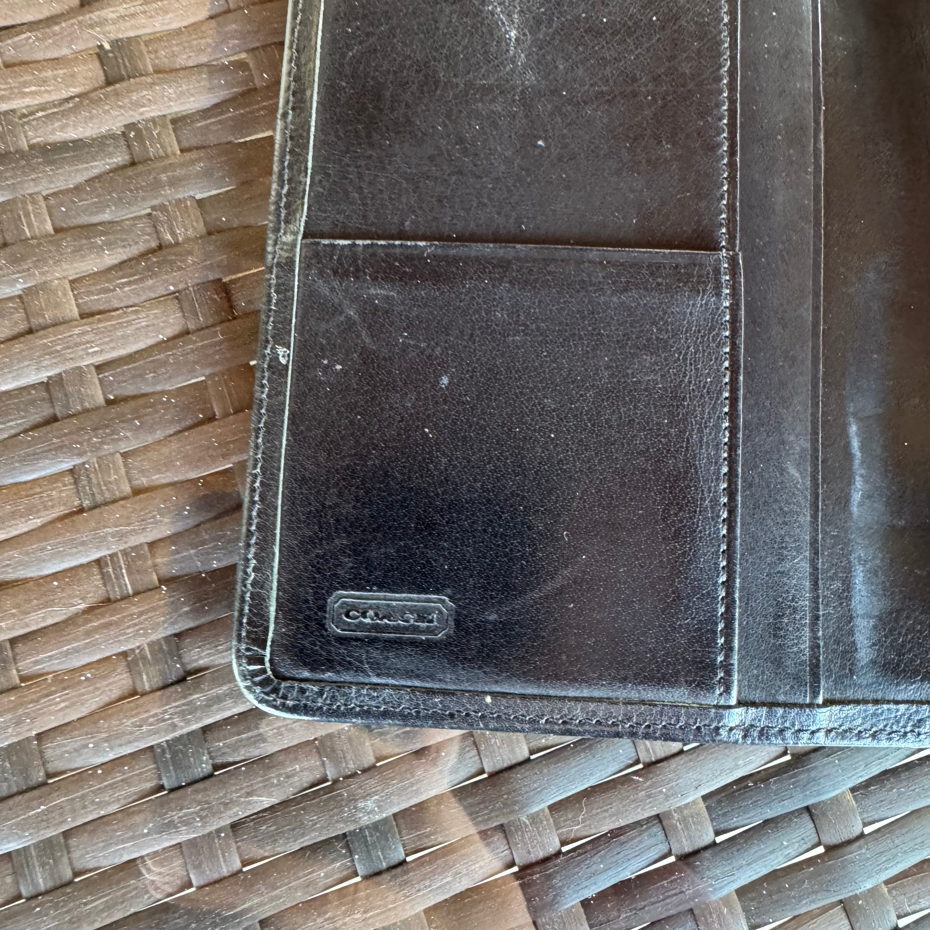 🌺🩷 Vintage Coach Black Pocket Organizer🖤🍫 🤎🌆