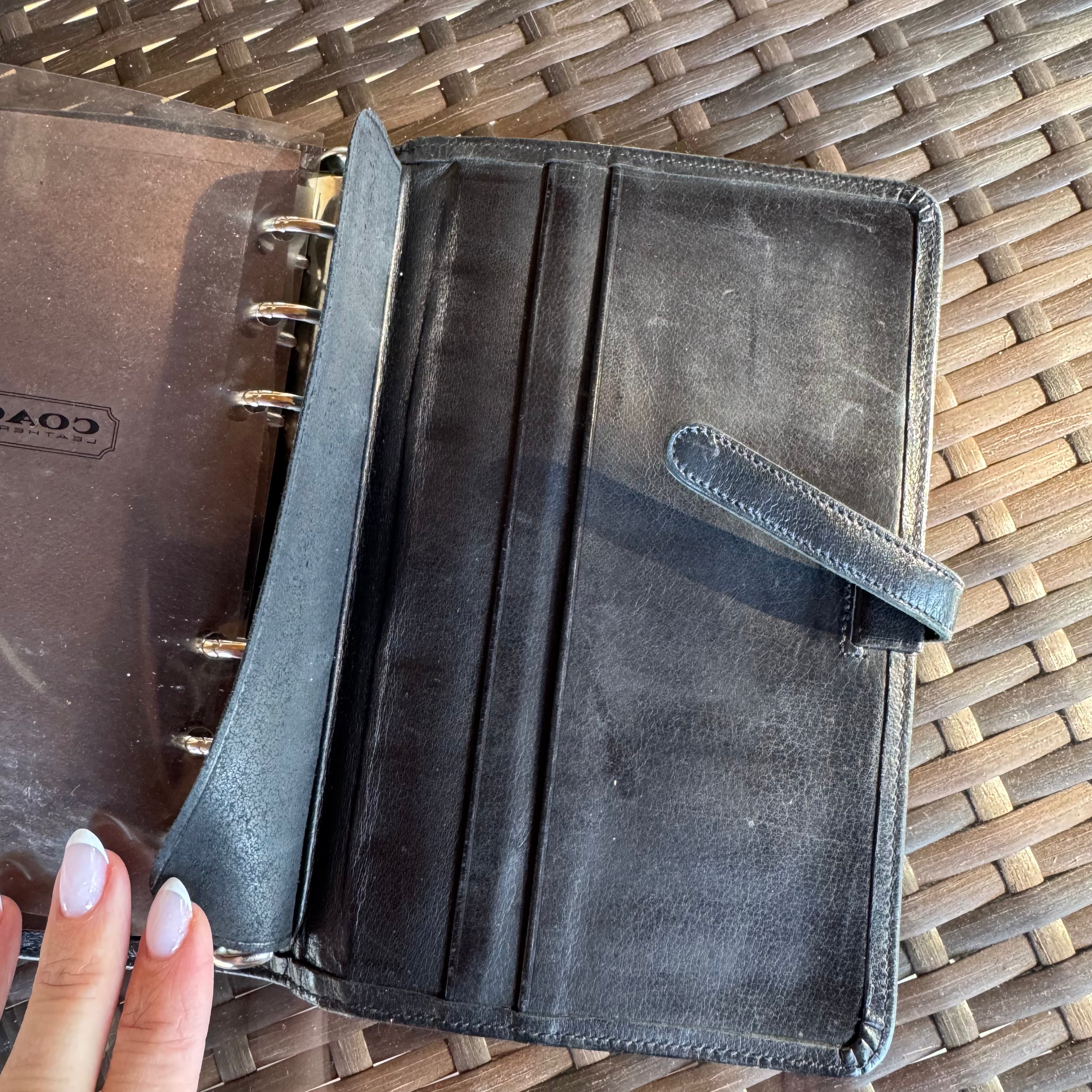 🌺🩷 Vintage Coach Black Pocket Organizer🖤🍫 🤎🌆