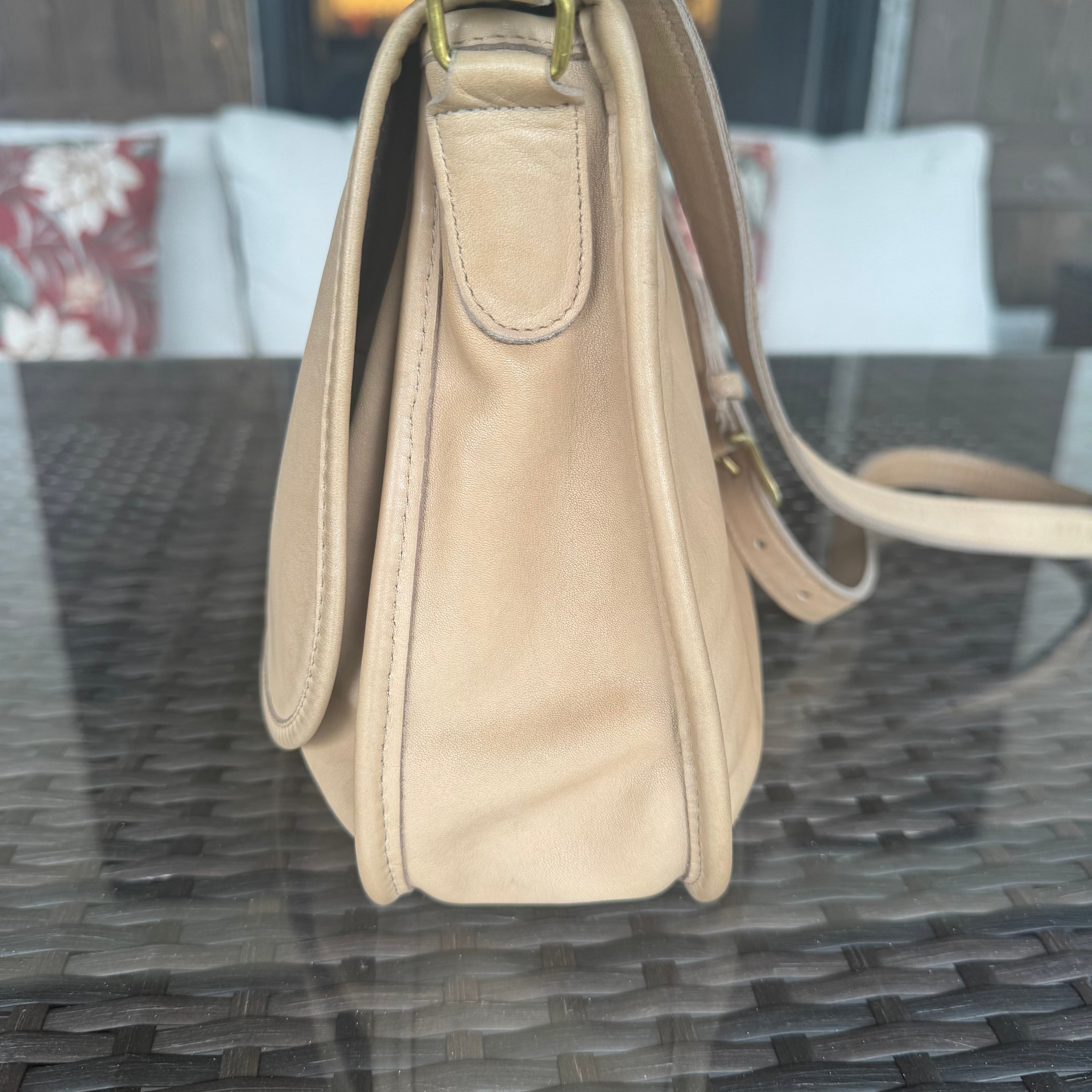 🌺🩷 Vintage Coach 4050 Shoulder Bag In Taupe Lightweight Leather🍂✨ 🤎🌆