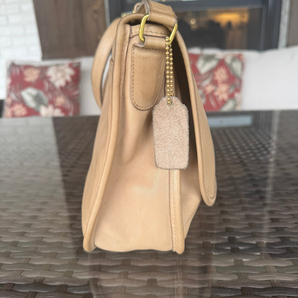 🌺🩷 Vintage Coach 4050 Shoulder Bag In Taupe Lightweight Leather🍂✨ 🤎🌆