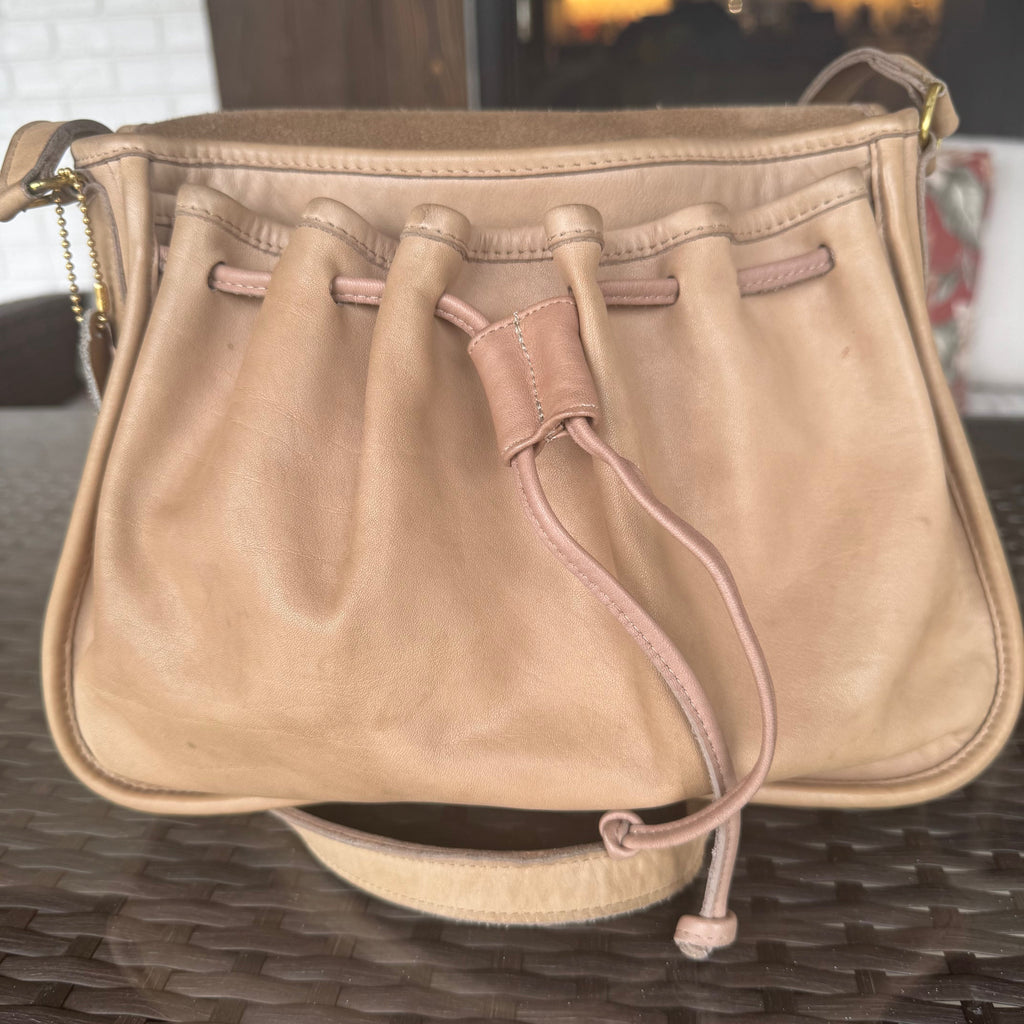 🌺🩷 Vintage Coach 4050 Shoulder Bag In Taupe Lightweight Leather🍂✨ 🤎🌆