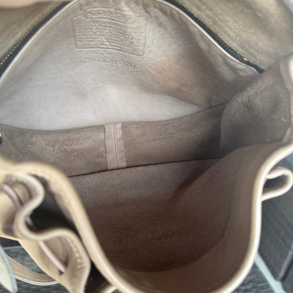 🌺🩷 Vintage Coach 4050 Shoulder Bag In Taupe Lightweight Leather🍂✨ 🤎🌆