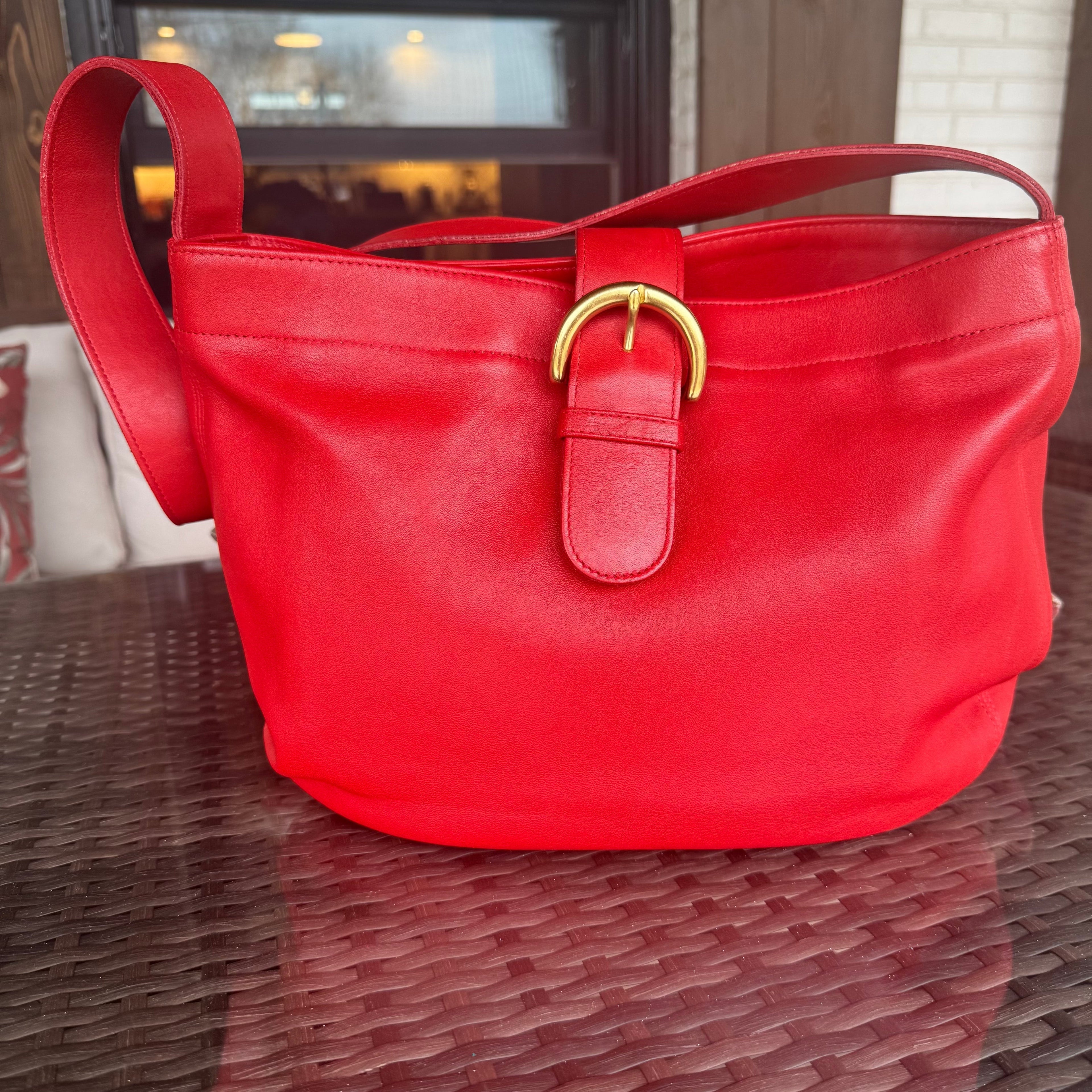 🌺🩷 Vintage Coach Soho Red Eldridge Hobo 4166🍒❤️‍🔥 🤎🌆
