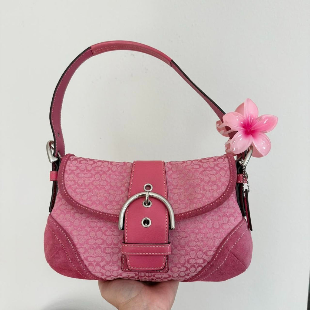 🌺🩷 Vintage Coach Soho Jacquard shoulder bag 🤎🌆