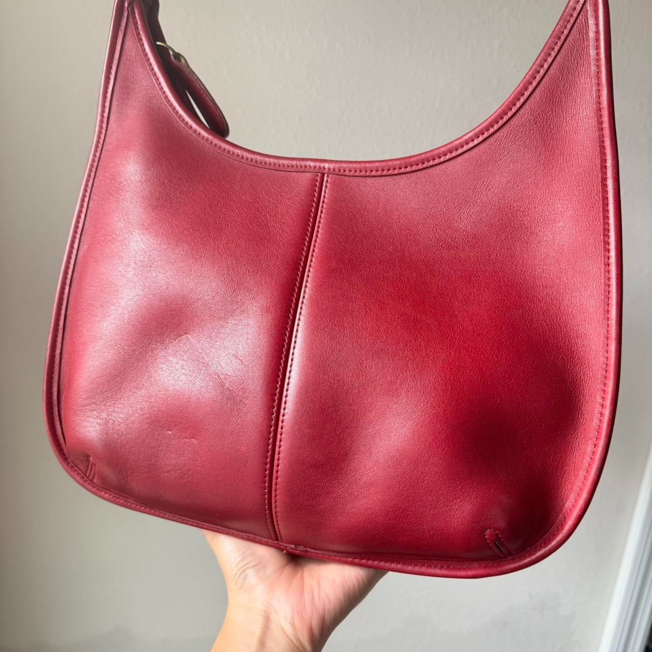 🌺🩷 Vintage Coach Ergo Zip Hobo 9025 red 🤎🌆