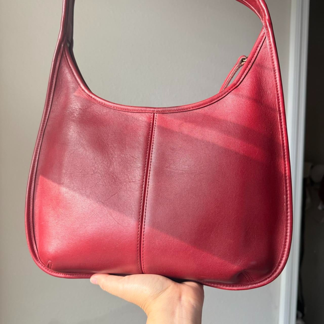 🌺🩷 Vintage Coach Ergo Zip Hobo 9025 red 🤎🌆