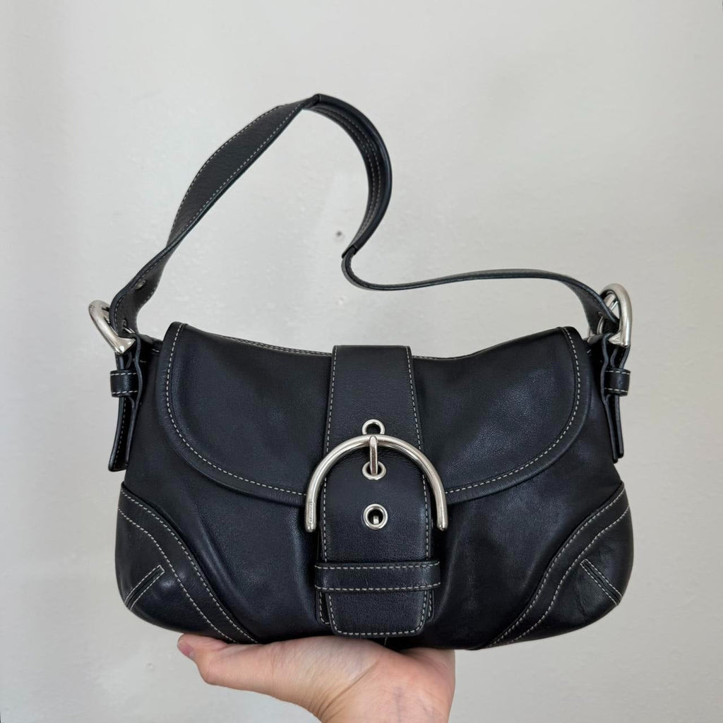 🌺🩷 Authentic vintage Coach Soho shoulder bag black medium 🤎🌆