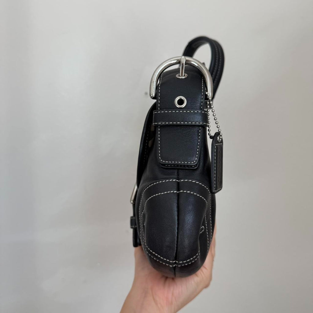 🌺🩷 Authentic vintage Coach Soho shoulder bag black medium 🤎🌆