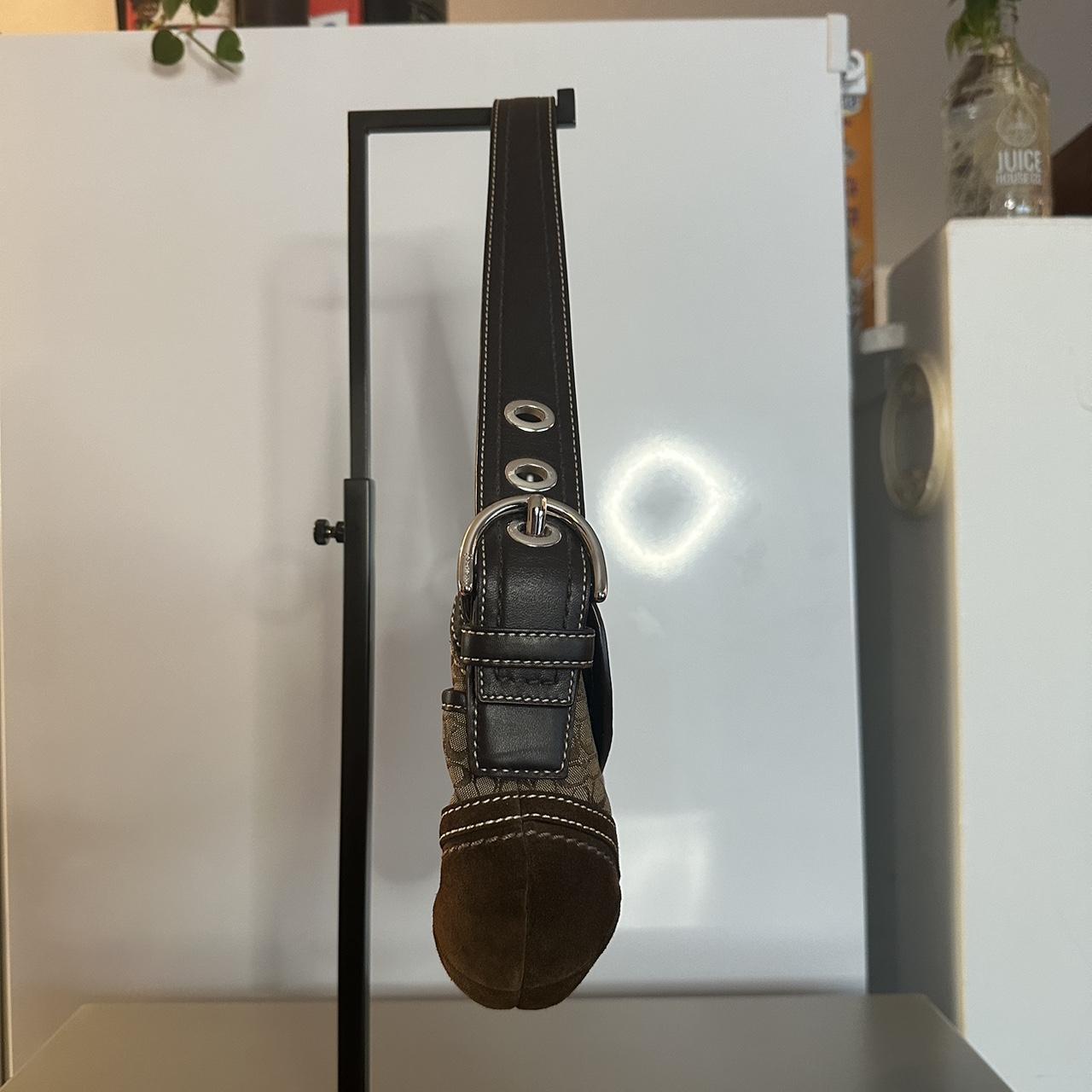 🌺🩷 Coach Vintage Y2K Brown Signature Suede/Canvas Mini Soho Shoulder Bag🍬⚡ 🤎🌆